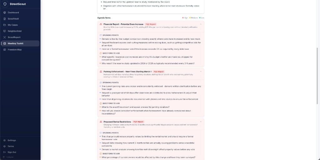 ScoutReport surface extracting fee and rule signals from a resale package